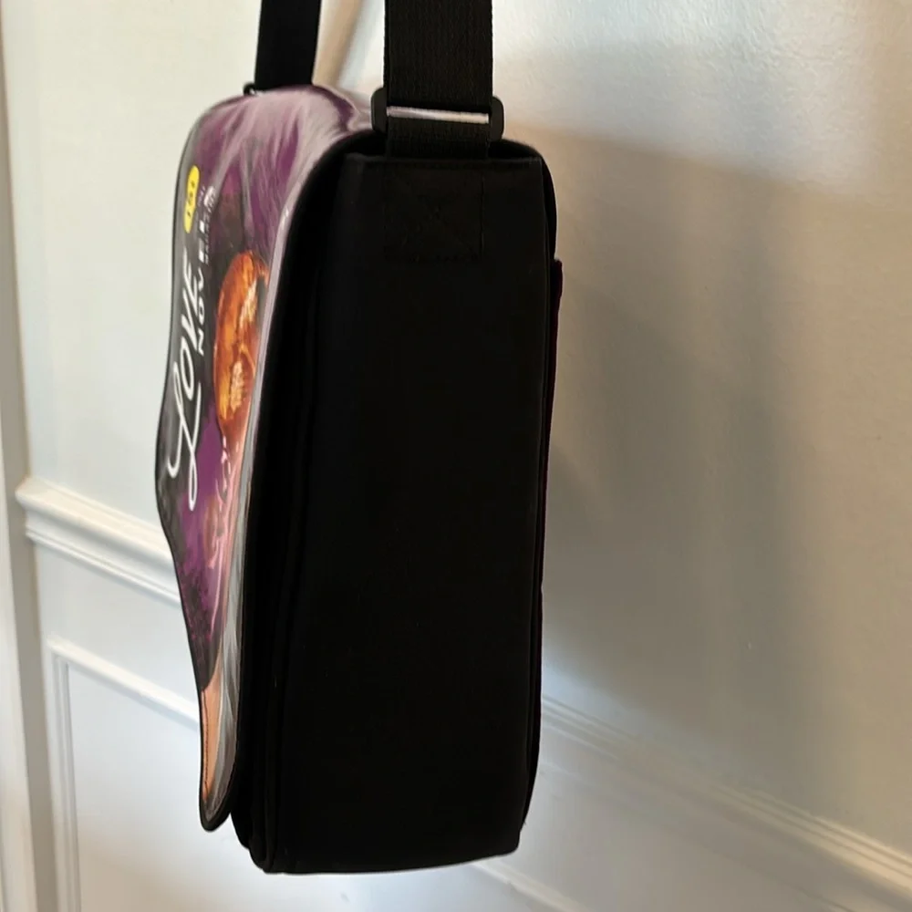 Cute Black Purple Messenger/Computer Bag Large